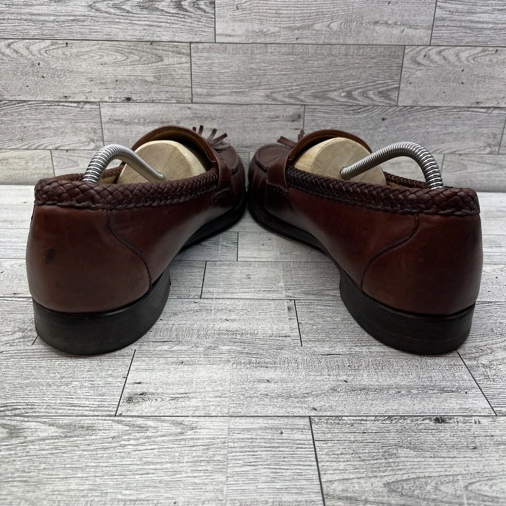 Allen Edmonds Maxfield Brown Leather Tassel Slip On Loafer Shoes Men Size‎ 11B